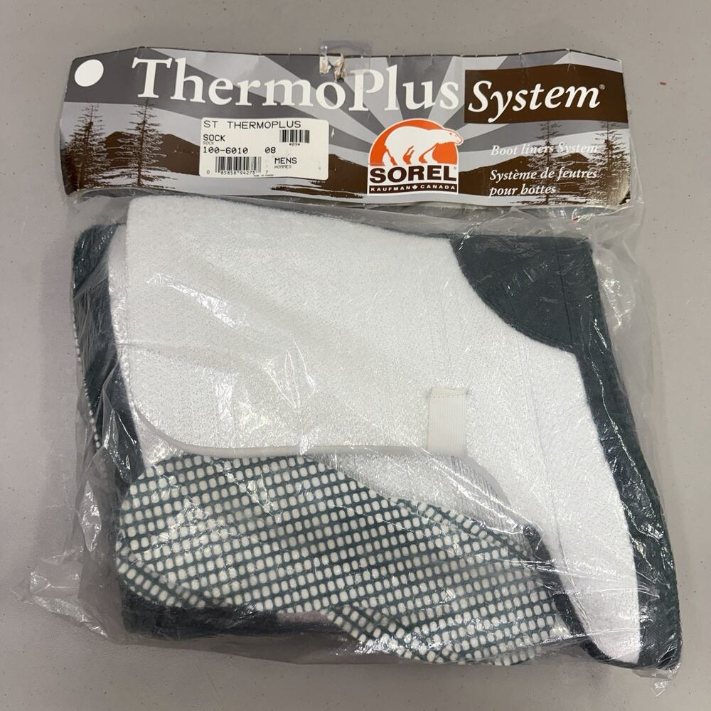 New Sorel ThermoPlus White Felt Boot Liners Insoles Men's Size 8 Made in Canada